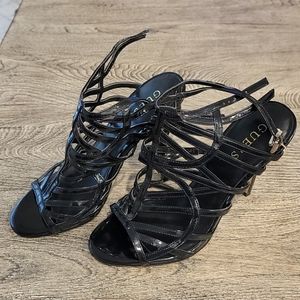 Guess Black Leather Heels